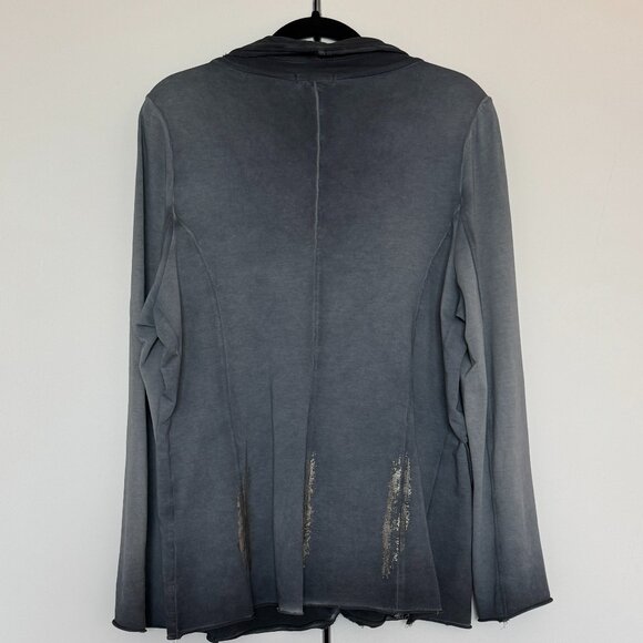 Femme Fatale Washed Grey Knit Blazer - Size L - Picture 8 of 8